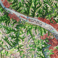 Pittsburgh, Pennsylvania 1960 Shaded Relief Map City Map Art Muir Way   