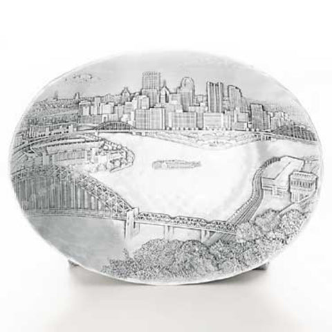 Pittsburgh Skyline Medium Oval Dish Serveware Wendell August Forge Default Title  