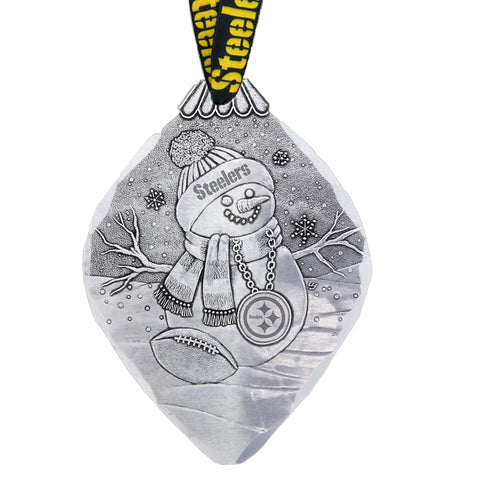 Steelers Snowman Ornament – Handcrafted Pittsburgh Steelers Fan Holiday Decor