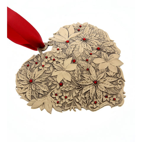 Seasons of Love- Winter Floral Heart Ornament (Bronze)
