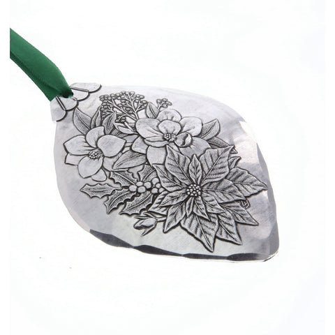 Poinsettia Bulb Ornament – Rustic Holiday Decor | Hand Hammered Metal Bulb