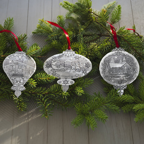 Christmas Ornament Set - Wendell August Forge Festive Ornaments & Holiday Heirloom Gift
