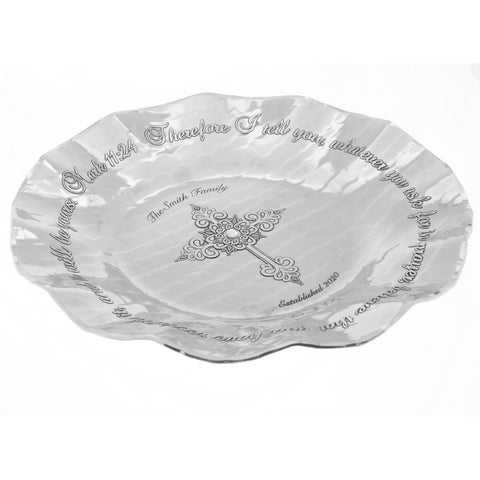 Prayer Bowl Aluminum – Artisan Crafted Faith Gift Bowl with Engraved Cross & Scripture