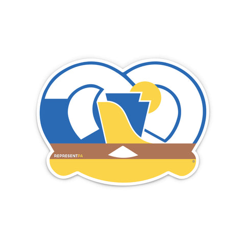 Pennsylvania Sticker – Pretzel Shaped Vinyl Weatherproof Decal | Durable Car Window