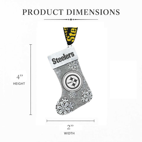 Steelers Stocking Ornament - Pittsburgh Steelers Snowflake Design NFL Christmas Decor