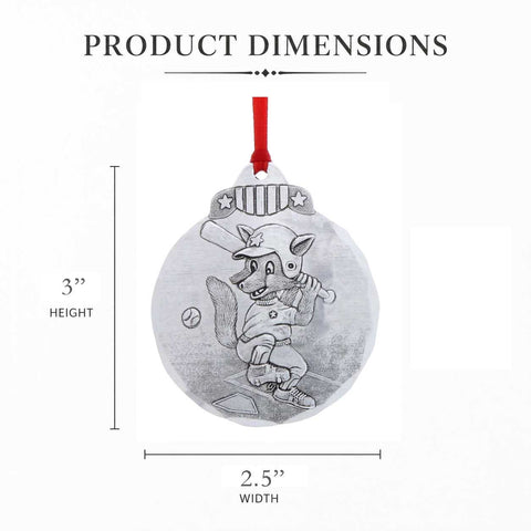 Baseball Fox Ornament - Personalized Sports Keepsake With Whimsical Fox Design
