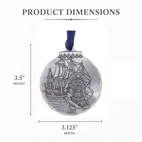 Jolly Pirate Ornament – Durable Nautical Holiday Accent by Wendell August Forge