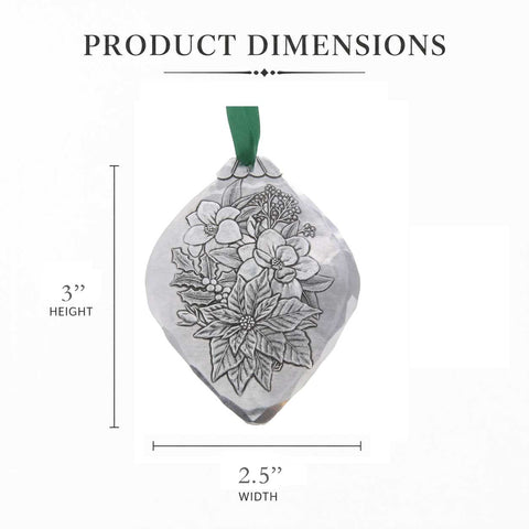 Christmas Botanicals Ornament Set - Hand Hammered Mixed Metal Holiday Décor