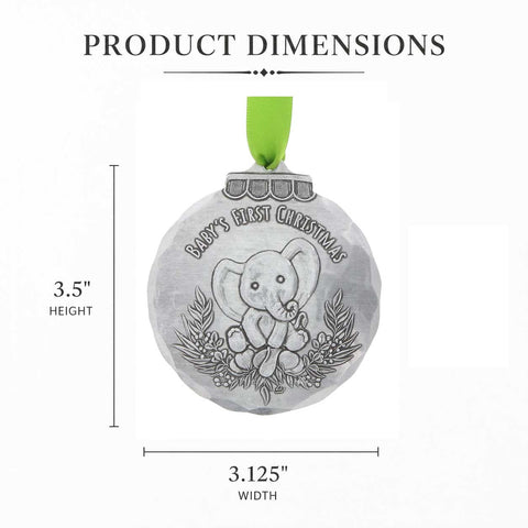 Baby First Christmas Ornament - Personalized Elephant Holiday Keepsake Gift