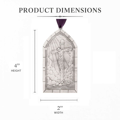 Crucifixion Cathedral Ornament – Wendell August Forge Handcrafted Stained Glass Keepsake