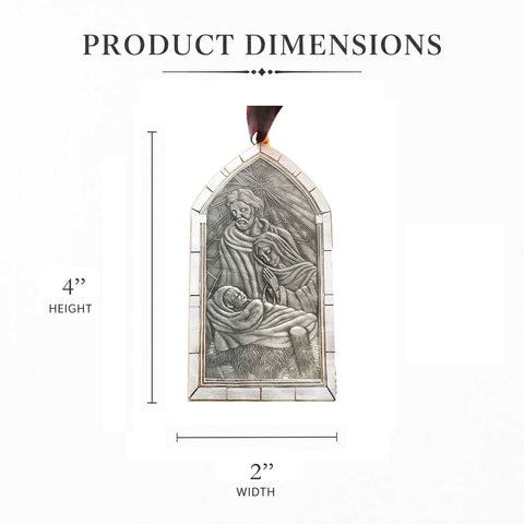 Wendell August Forge Nativity Cathedral Ornament – Handcrafted Stained Glass Christmas Decoration