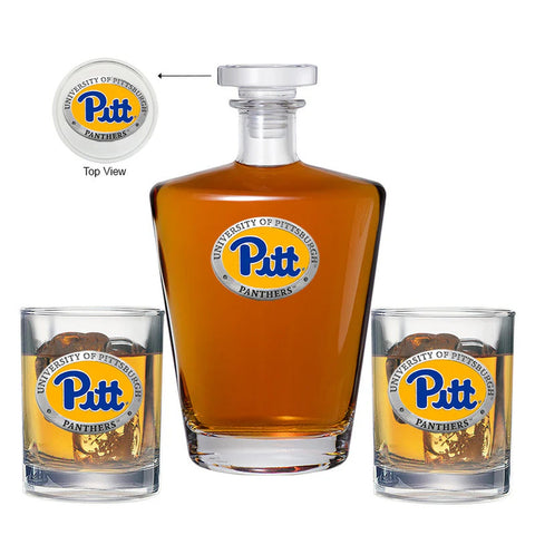 University of Pittsburgh Royal Decanter with 2 Glasses