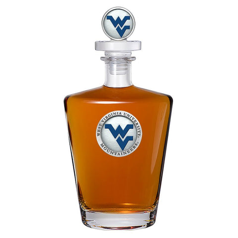 Glass Decanter West Virginia University - 25 Ounce Handcrafted Pewter Gift