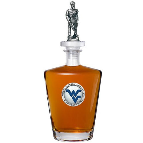 Glass Decanter West Virginia University - 25 Ounce Handcrafted Pewter Gift