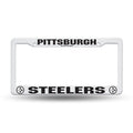 Pittsburgh Steelers White Plastic License Plate Frame by Rico Industries