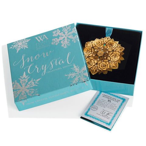 Bronze Rose Ornament – Handcrafted Austrian Crystal Decor by Wendell August Forge