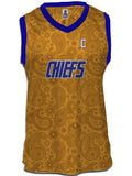 Slapshot Charlestown Chiefs Captain Johnny Upton #12 Yellow Paisley Tank Hockey tanks Bench Clearers Yellow Polyester S