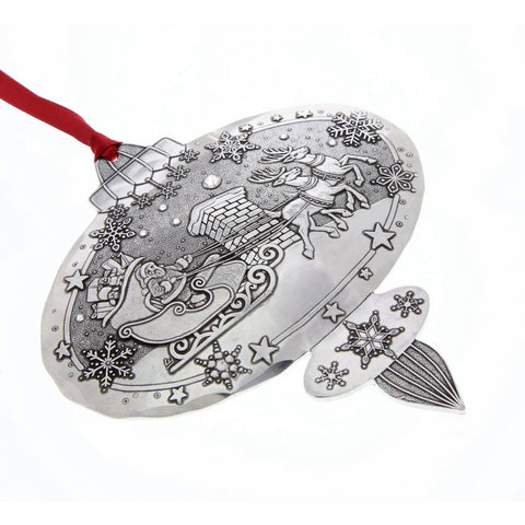 Christmas Santa Ornament | Wendell August Forge Classic Holiday Keepsake with Crystal Detail