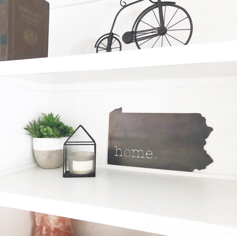 Pennsylvania Wall Decor - Rustic Steel Wall Art 18x10 | Metal Hanging Sign