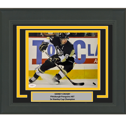 Framed Autographed/Signed Sidney Crosby Pittsburgh Penguins 8x10 Hockey Photo JSA COA
