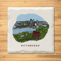 Pittsburgh Landmark Variety Pack - Ceramic Drink Coasters - 4 Pack Coasters The Doodle Line   