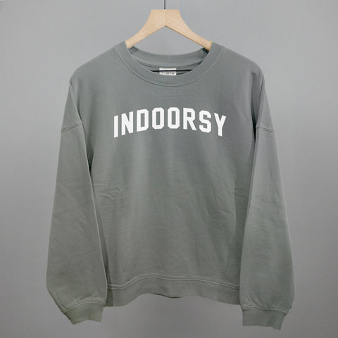 Indoorsy POD - Apparel Ivy + Cloth Smoke (White) S Oversized Boxy Crew