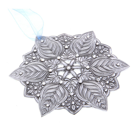 Snow Crystal Winter Greens Ornament (Aluminum)
