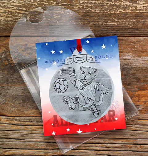 Soccer Tiger Ornament – Handcrafted Sports Figurine with Custom Message