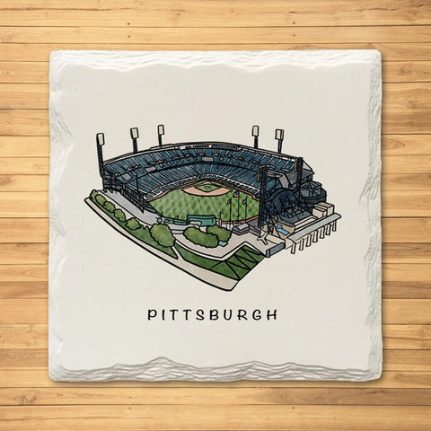 Pittsburgh PNC Park Ceramic Drink Coasters set - 4 Pack Coasters The Doodle Line   