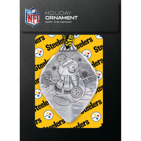 Steelers Snowman Ornament – Handcrafted Pittsburgh Steelers Fan Holiday Decor