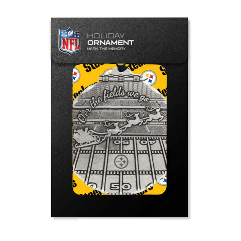 Pittsburgh Steelers Ornament – NFL Christmas Ornament With Santa Sleigh & Football Field