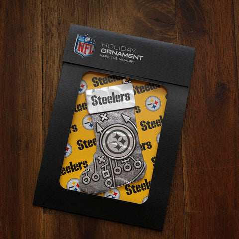 Steelers Stocking Ornament – Handcrafted Football Playbook Design Holiday Decor