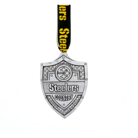 Steelers Ornament - Handcrafted Aluminum Football Fan Gift | Pittsburgh Steelers Decor