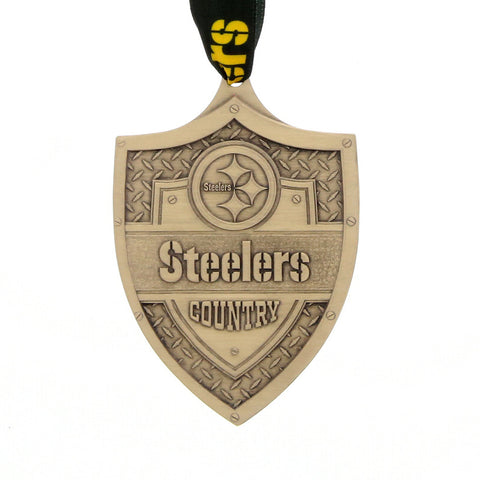 Steelers Country Ornament - Bronze Shield Sports Decor by Wendell August Forge
