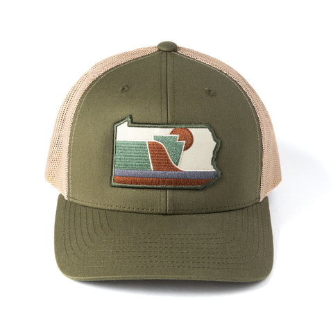 Snapback Trucker Hat - The Susquehanna Pennsylvania Hat | Camo Patch Outdoor Cap