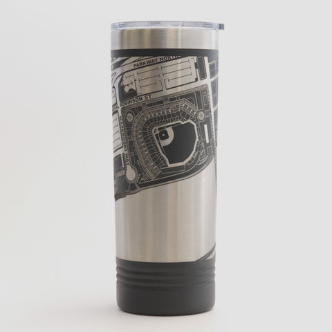 Pittsburgh Tumbler Art - 22oz Insulated Stadium Tumbler with Engraved PNC Park Design