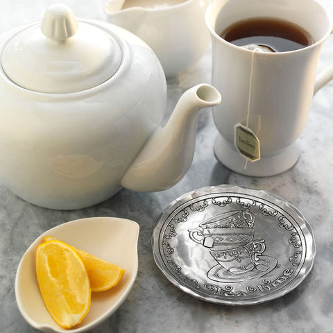 Wendell August Forge Tea Time Coaster – Handcrafted Drink Coaster for Coffee Table