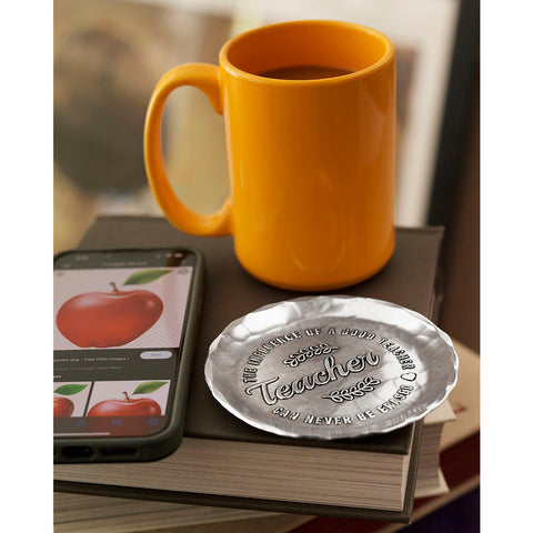 Good Teacher Coaster - Engraved Wooden Gift Set | Rustic Office Desk Accessory