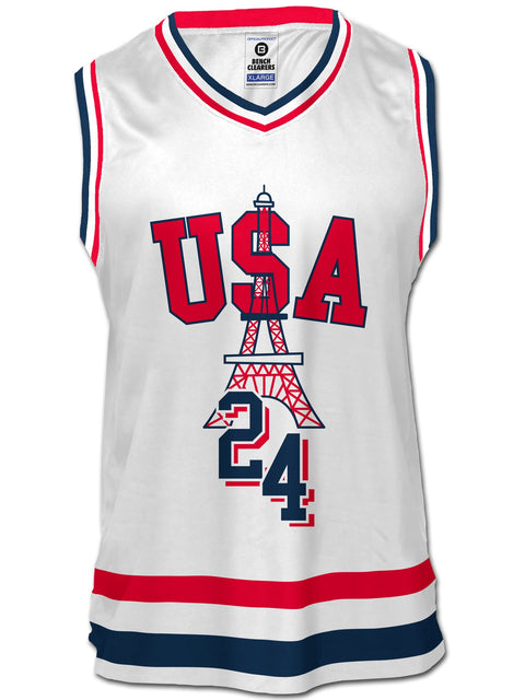 Team USA 2024 Special Edition White Hockey Tank Hockey tanks Bench Clearers White Polyester S