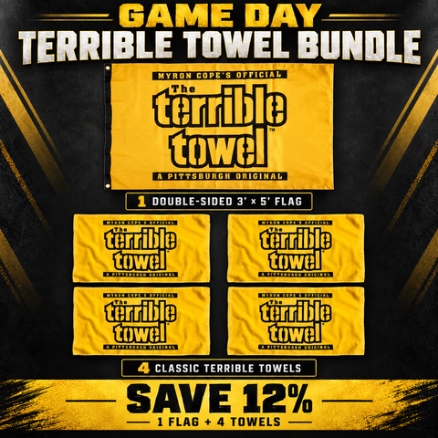 Game Day Terrible Towel Bundle - Save 15%  on 4 Towels & 1 Flag Bundle