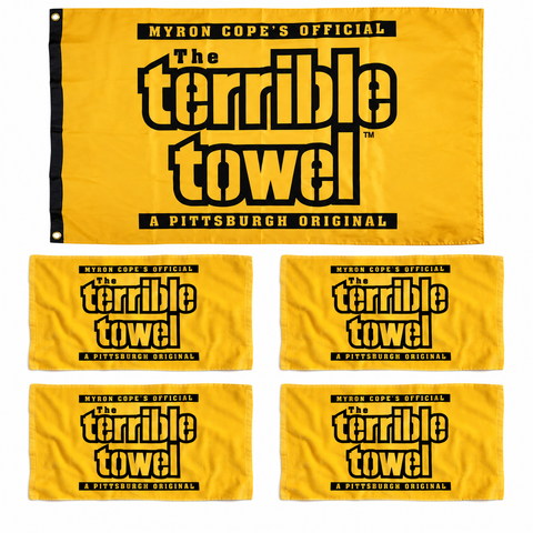 Game Day Terrible Towel Bundle - Save 15%  on 4 Towels & 1 Flag Bundle