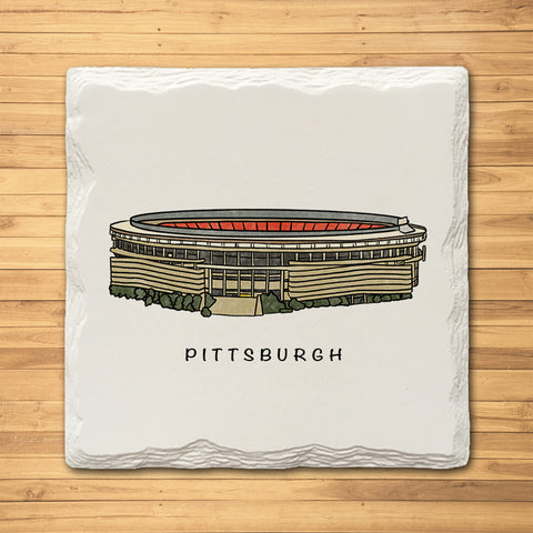 Pittsburgh Iconic Stadium Variety Pack - Ceramic Drink Coasters - 4 Coasters Coasters The Doodle Line