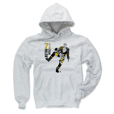 Pittsburgh Penguins Evgeni Malkin Men's Hoodie Men's Hoodie 500 LEVEL Ash S Men's Hoodie