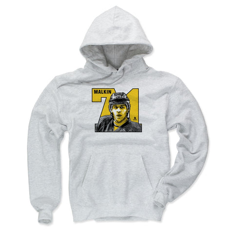 Pittsburgh Penguins Evgeni Malkin Men's Hoodie Men's Hoodie 500 LEVEL Ash S Men's Hoodie