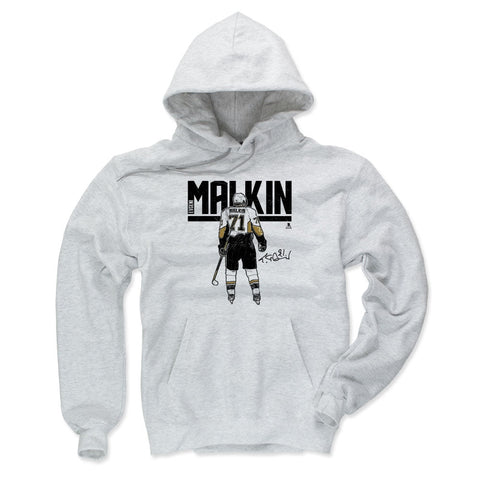 Pittsburgh Penguins Evgeni Malkin Men's Hoodie Men's Hoodie 500 LEVEL Ash S Men's Hoodie