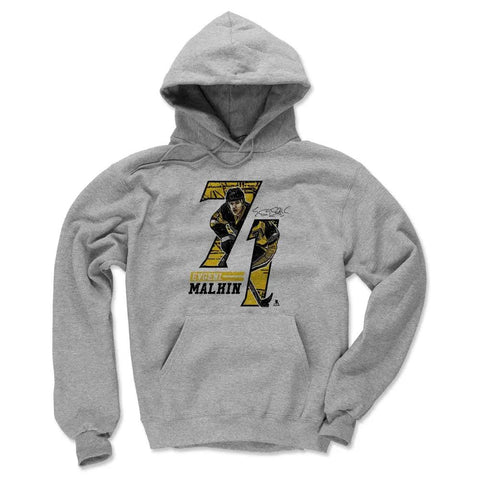 Pittsburgh Penguins Evgeni Malkin Men's Hoodie Men's Hoodie 500 LEVEL Gray S Men's Hoodie