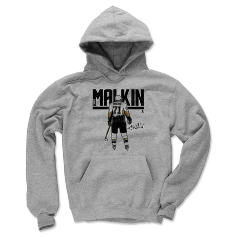 Pittsburgh Penguins Evgeni Malkin Men's Hoodie Men's Hoodie 500 LEVEL Gray XL Men's Hoodie