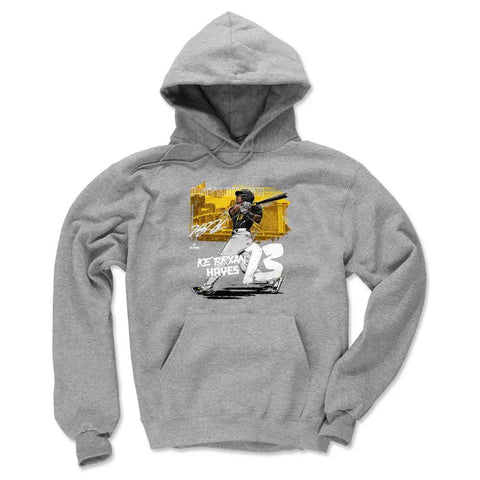 Pittsburgh Pirates Ke'Bryan Hayes Men's Hoodie Men's Hoodie 500 LEVEL Gray S Men's Hoodie