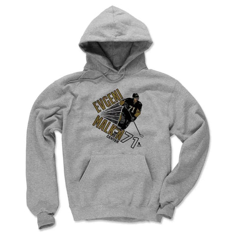 Pittsburgh Penguins Evgeni Malkin Men's Hoodie Men's Hoodie 500 LEVEL Gray S Men's Hoodie