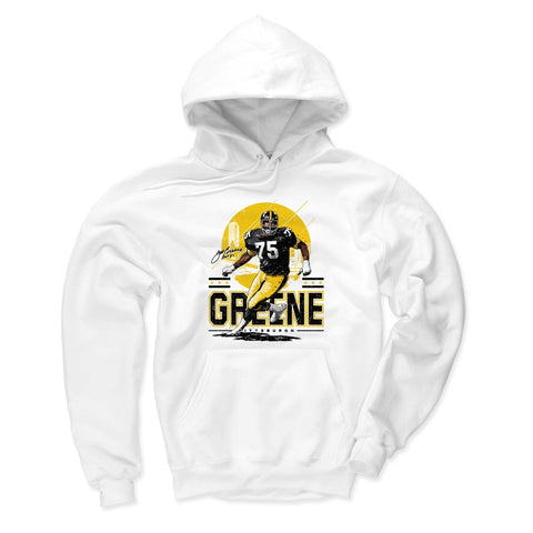 Joe Greene Pittsburgh Skyline Men's Hoodie Men's Hoodie 500 LEVEL White XL Men's Hoodie